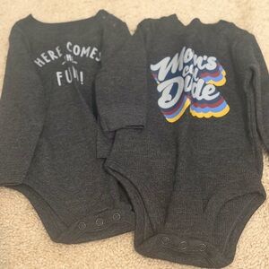 Garanimals Charcoal Bodysuits with Fun Graphics